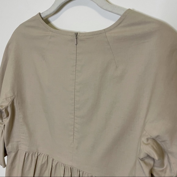 Kim & Proper Womens S Brigitte Dress Ruffle Minimalist Neutral Quiet Luxury - Picture 6 of 16